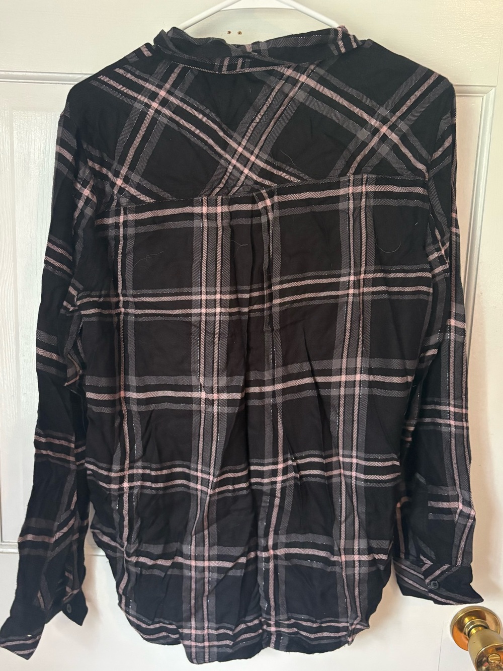 Rails Hunter Plaid Flannel Button Down Onyx Slate Blush, Size Medium (M) Soft - Picture 8 of 16